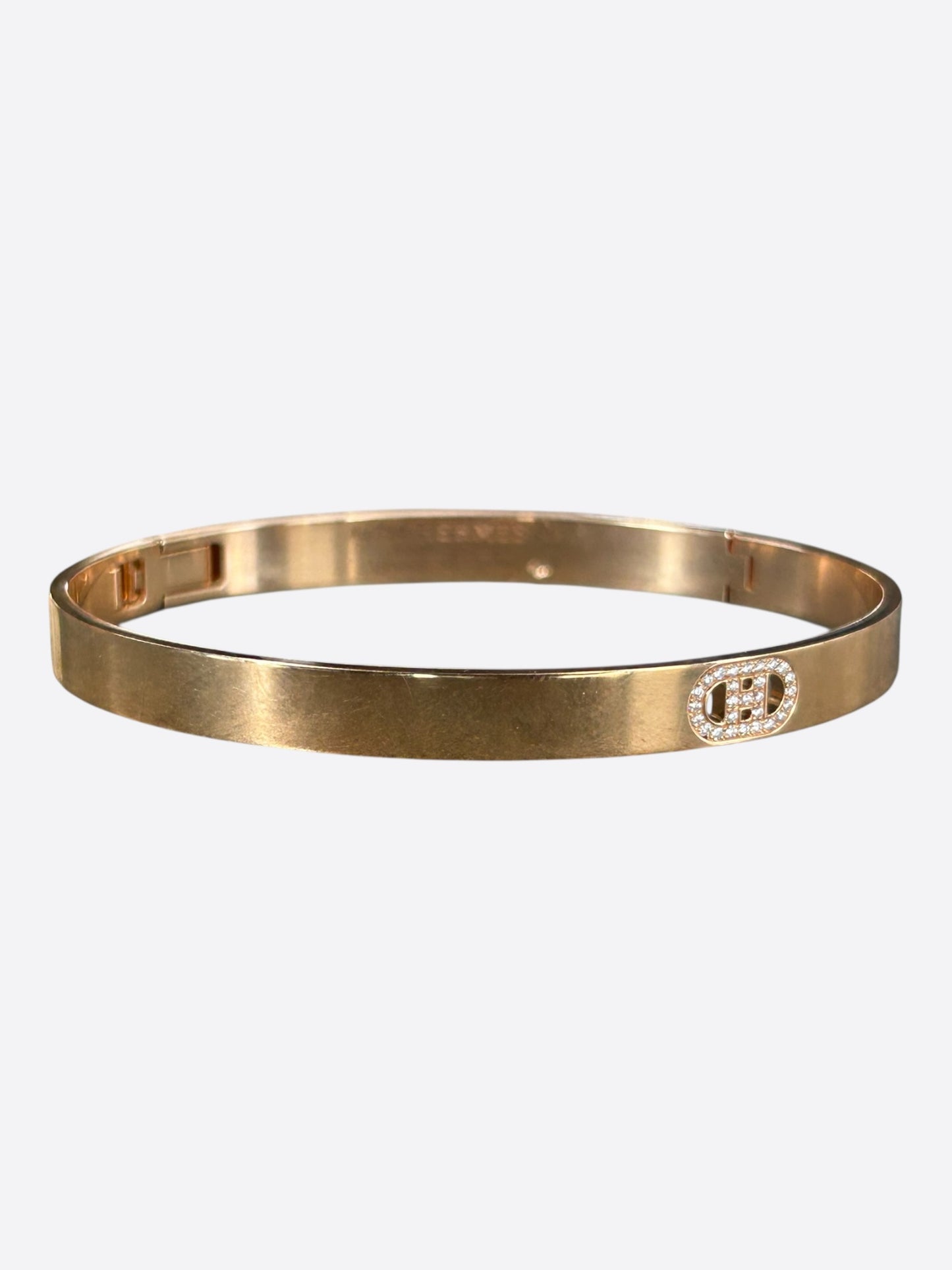 Hermes Yellow Gold & Diamond H d'Ancre Bracelet