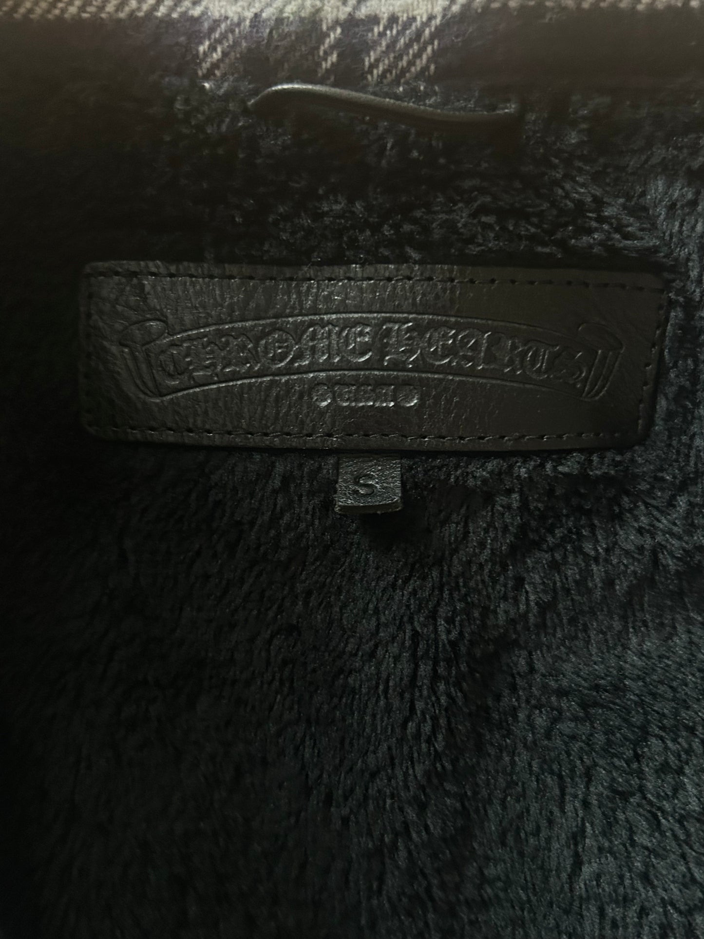 Chrome Hearts Navy & Green Plaid Sherpa Jacket