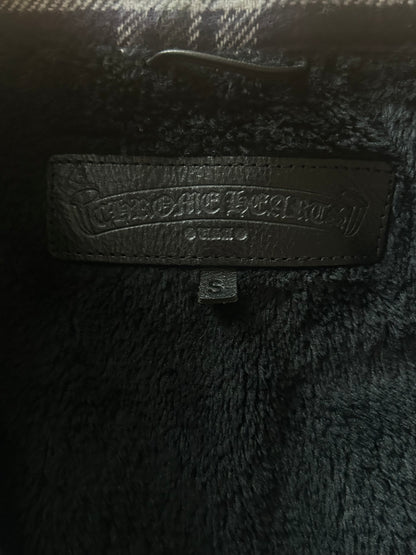 Chrome Hearts Navy & Green Plaid Sherpa Jacket