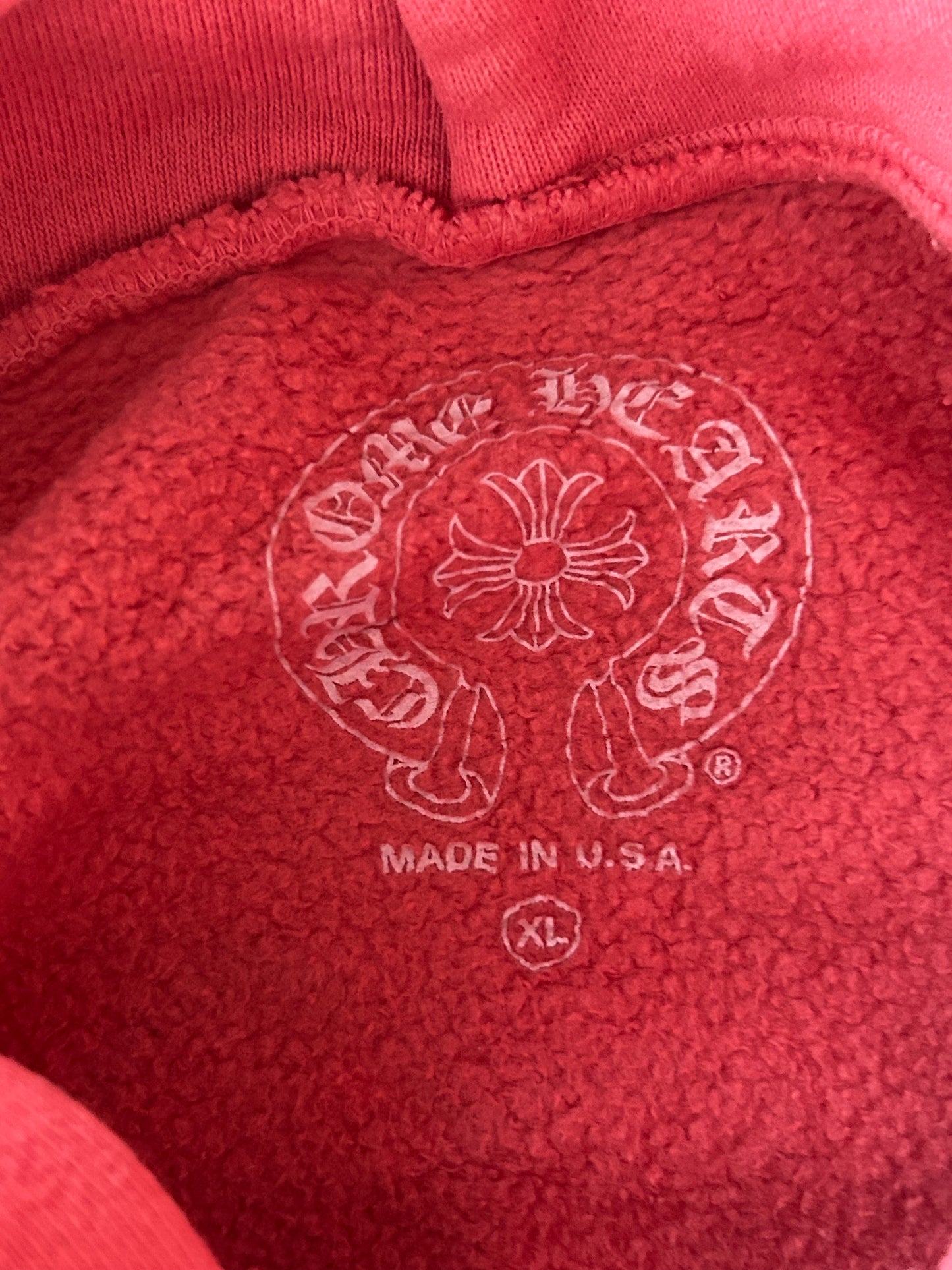 Chrome Hearts Drake Red Certified Cross Logo Hoodie