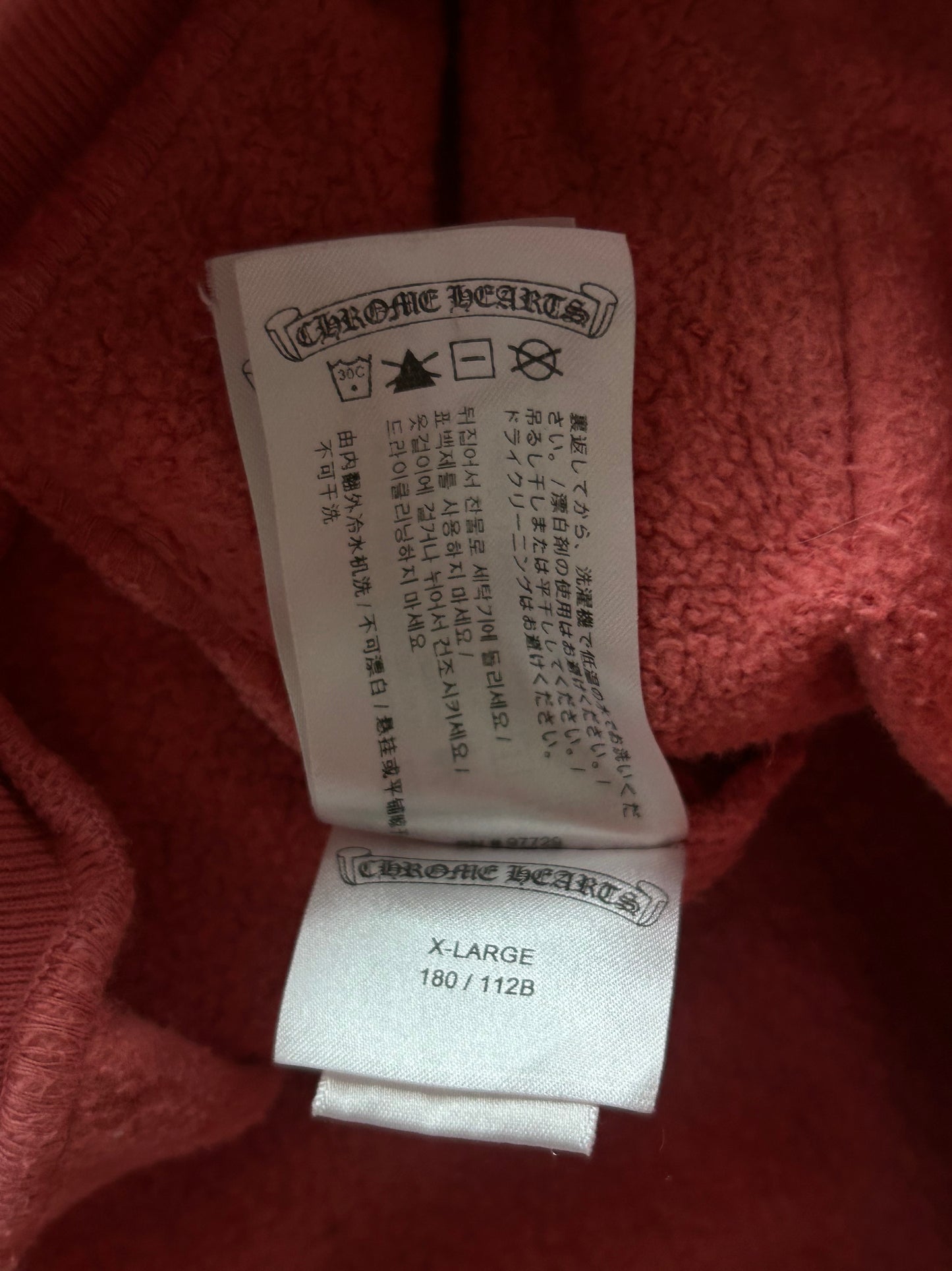 Chrome Hearts Drake Red Certified Cross Logo Hoodie
