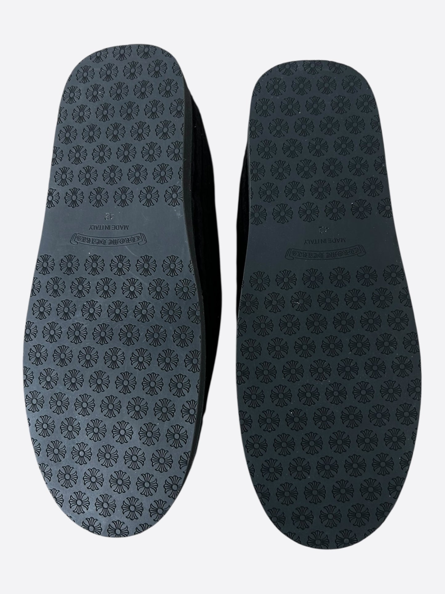 Chrome Hearts Black Corduroy Dagger Slippers