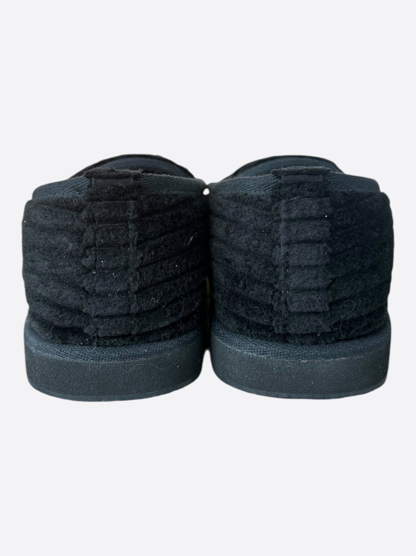 Chrome Hearts Black Corduroy Dagger Slippers