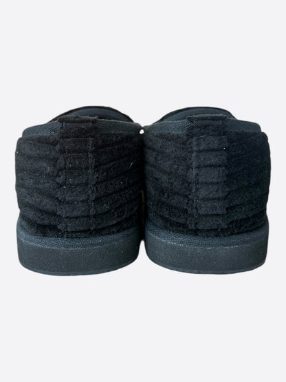 Chrome Hearts Black Corduroy Dagger Slippers