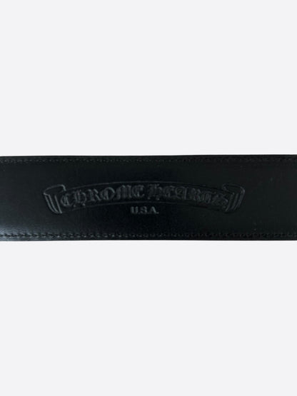 Chrome Hearts Black & Silver 3 Piece Talon Leather Belt