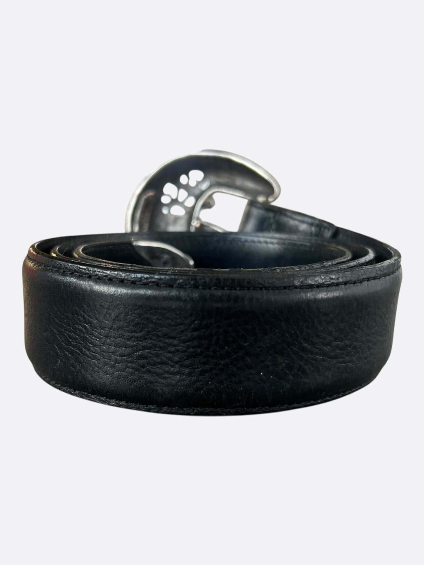 Chrome Hearts Black & Silver 3 Piece Talon Leather Belt