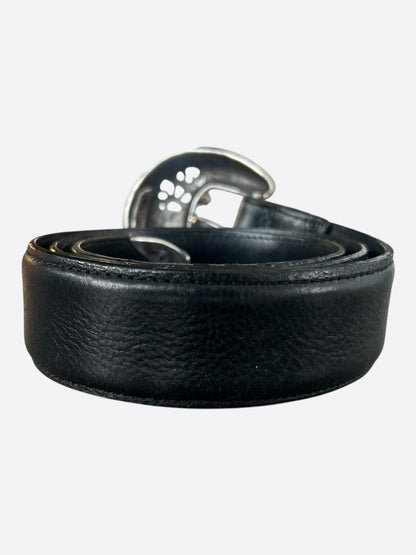 Chrome Hearts Black & Silver 3 Piece Talon Leather Belt