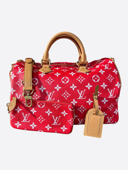 Louis Vuitton Red & White Monogram P9 Speedy 40