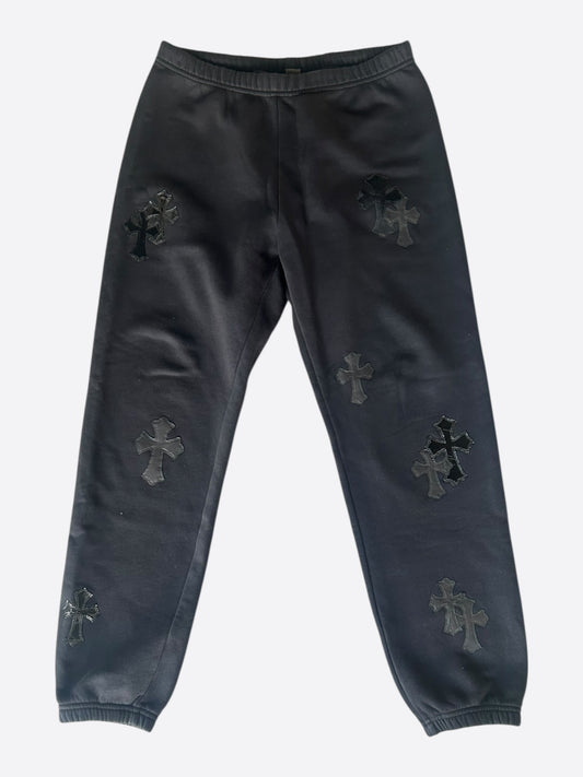 Chrome Hearts Black Cross Patch Sweatpants