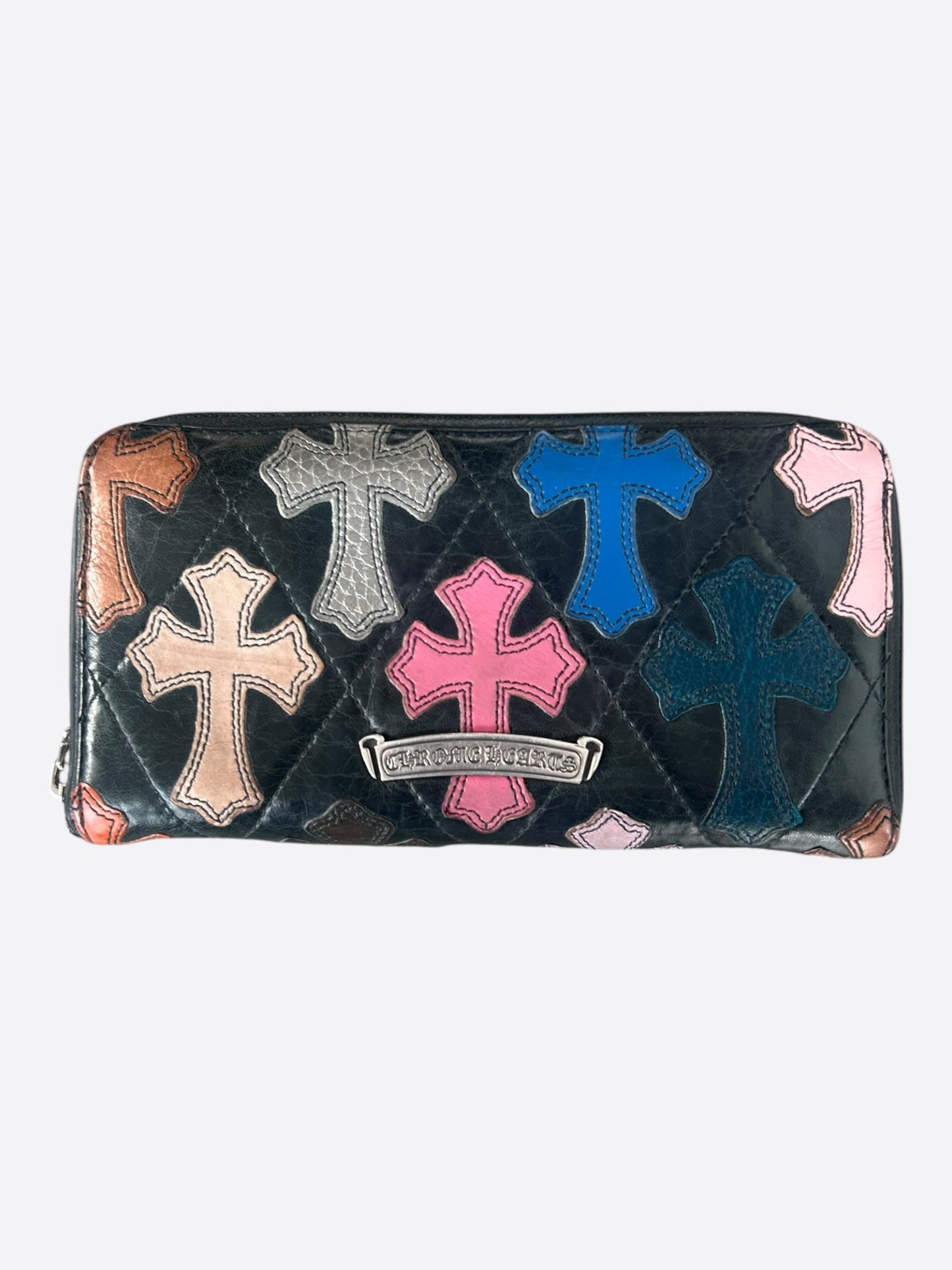 Chrome Hearts Black Multicolor Cross Patch Wallet