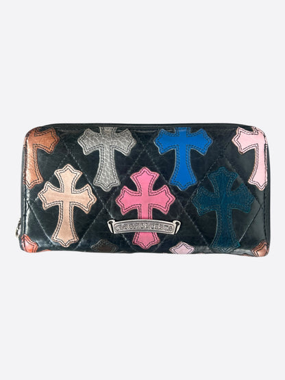 Chrome Hearts Black Multicolor Cross Patch Wallet