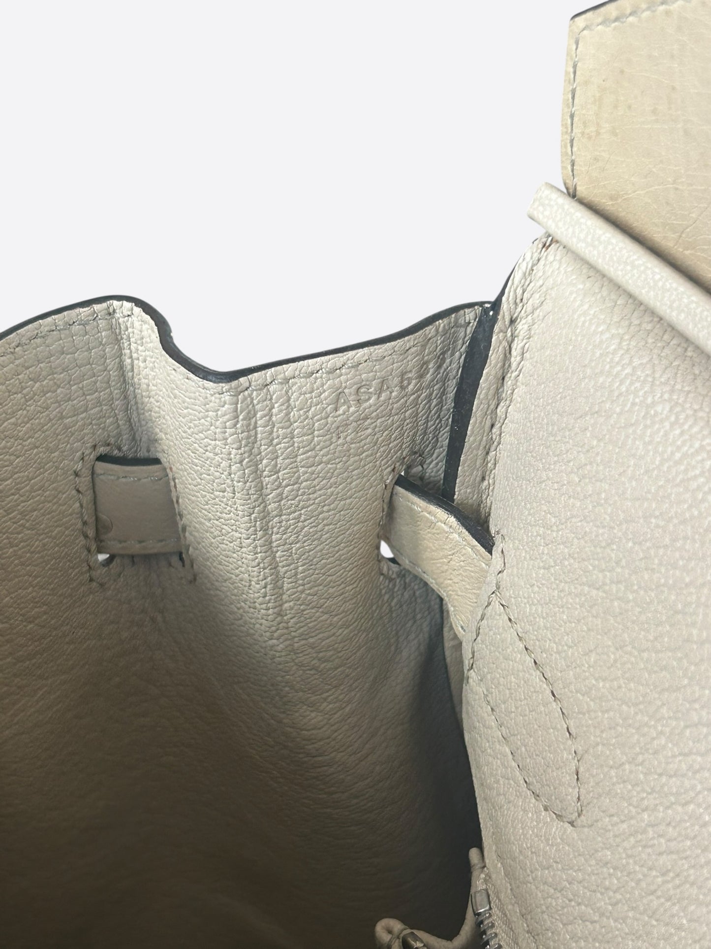 Hermes Cream Ostrich & Palladium Hardware Birkin 30