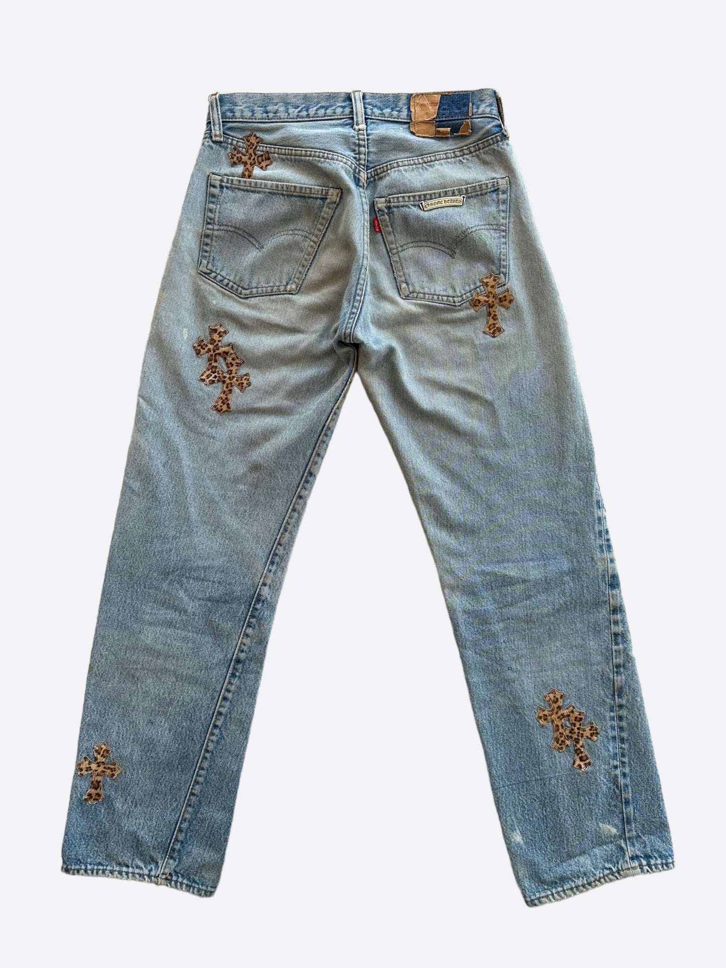 Chrome Hearts Levis Blue Cheetah Patch Women's Jeans