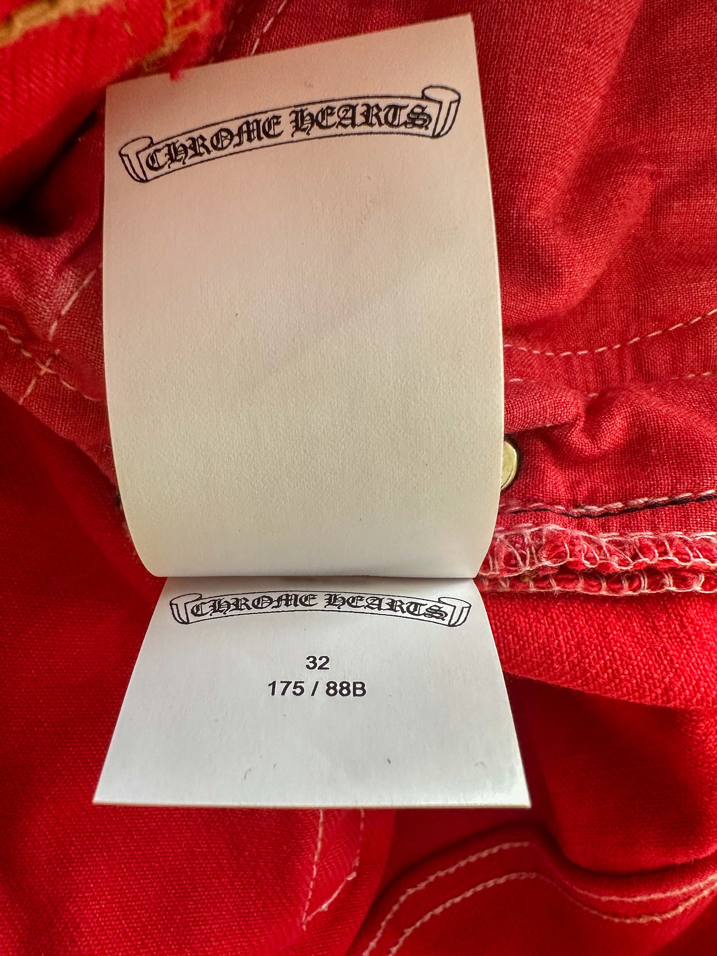 Chrome Hearts Red Large Cross Patch Jeans