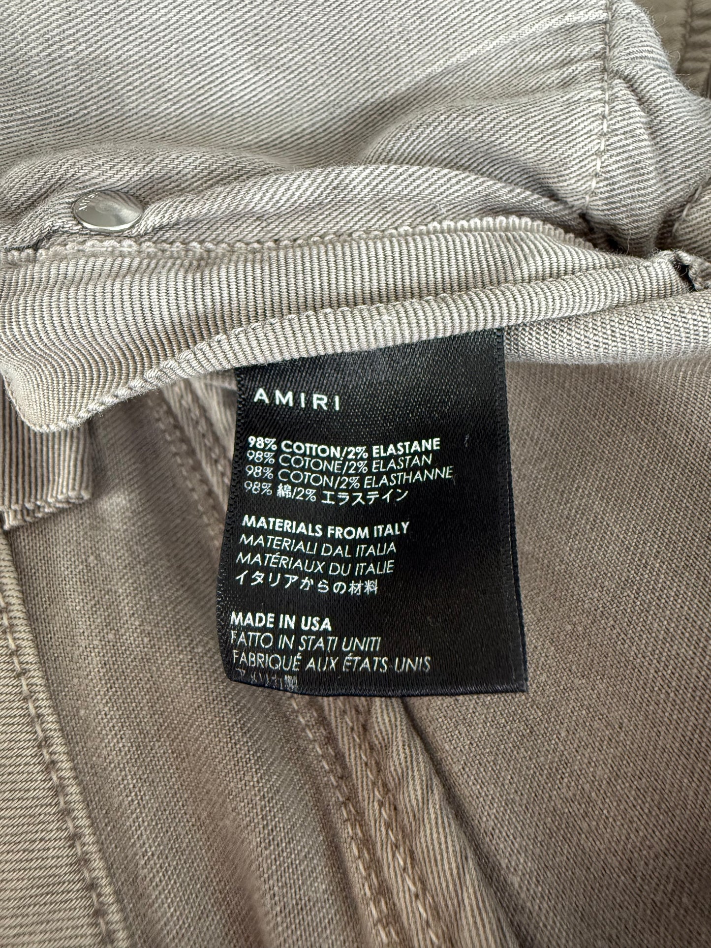 Amiri Light Grey Patch MX1 Jeans