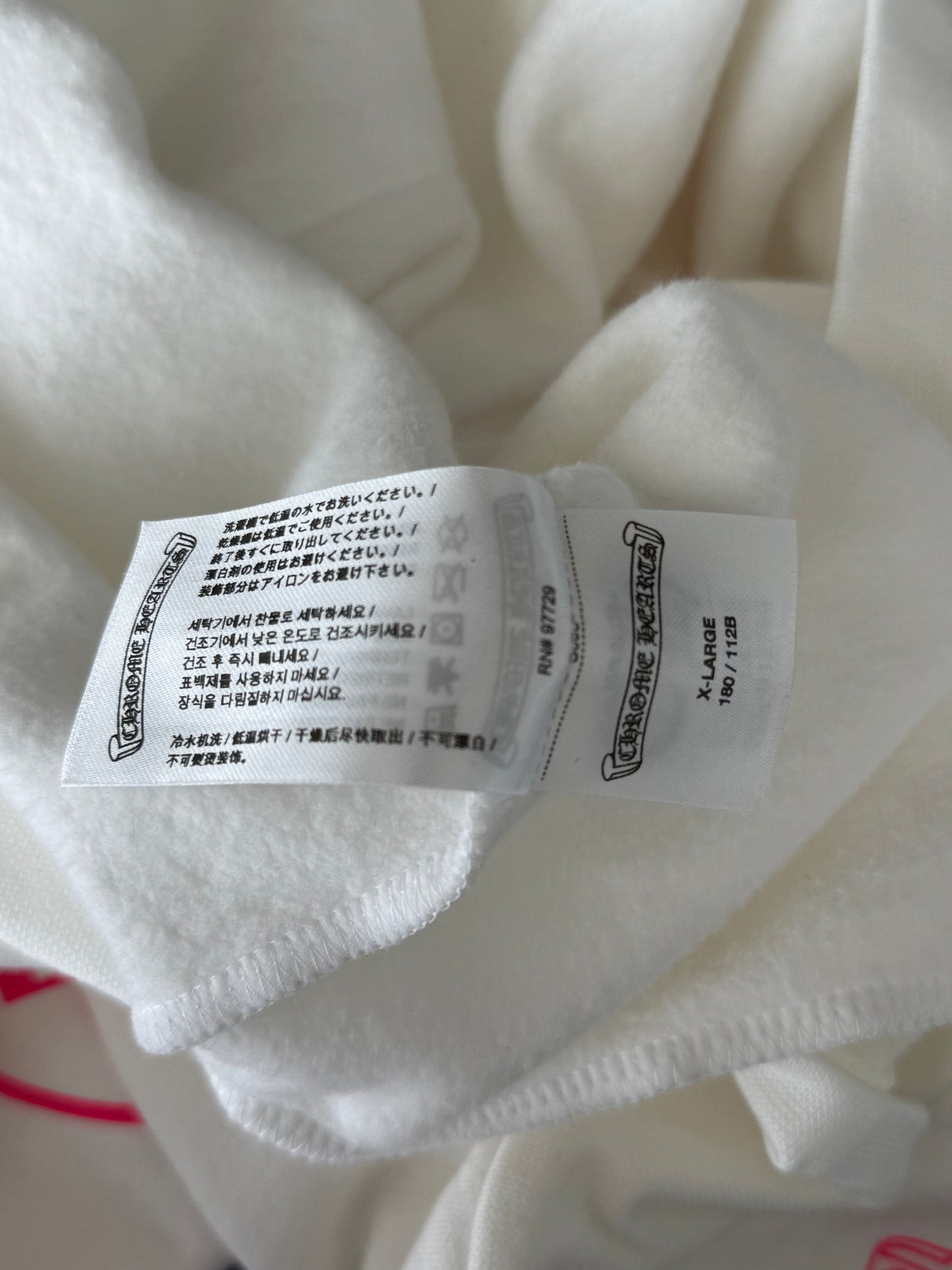Chrome Hearts White & Pink Horseshoe Logo Hoodie