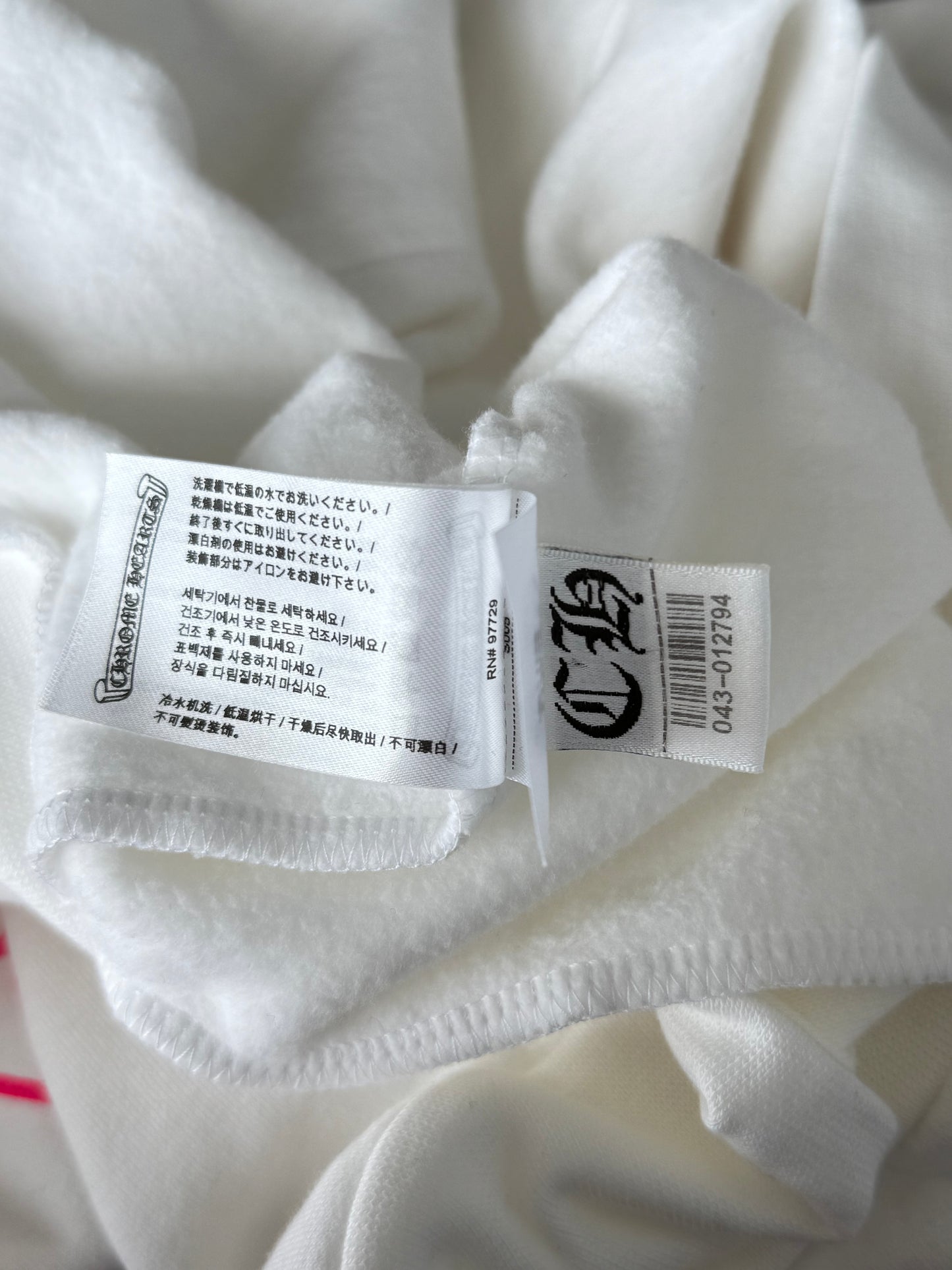 Chrome Hearts White & Pink Horseshoe Logo Hoodie