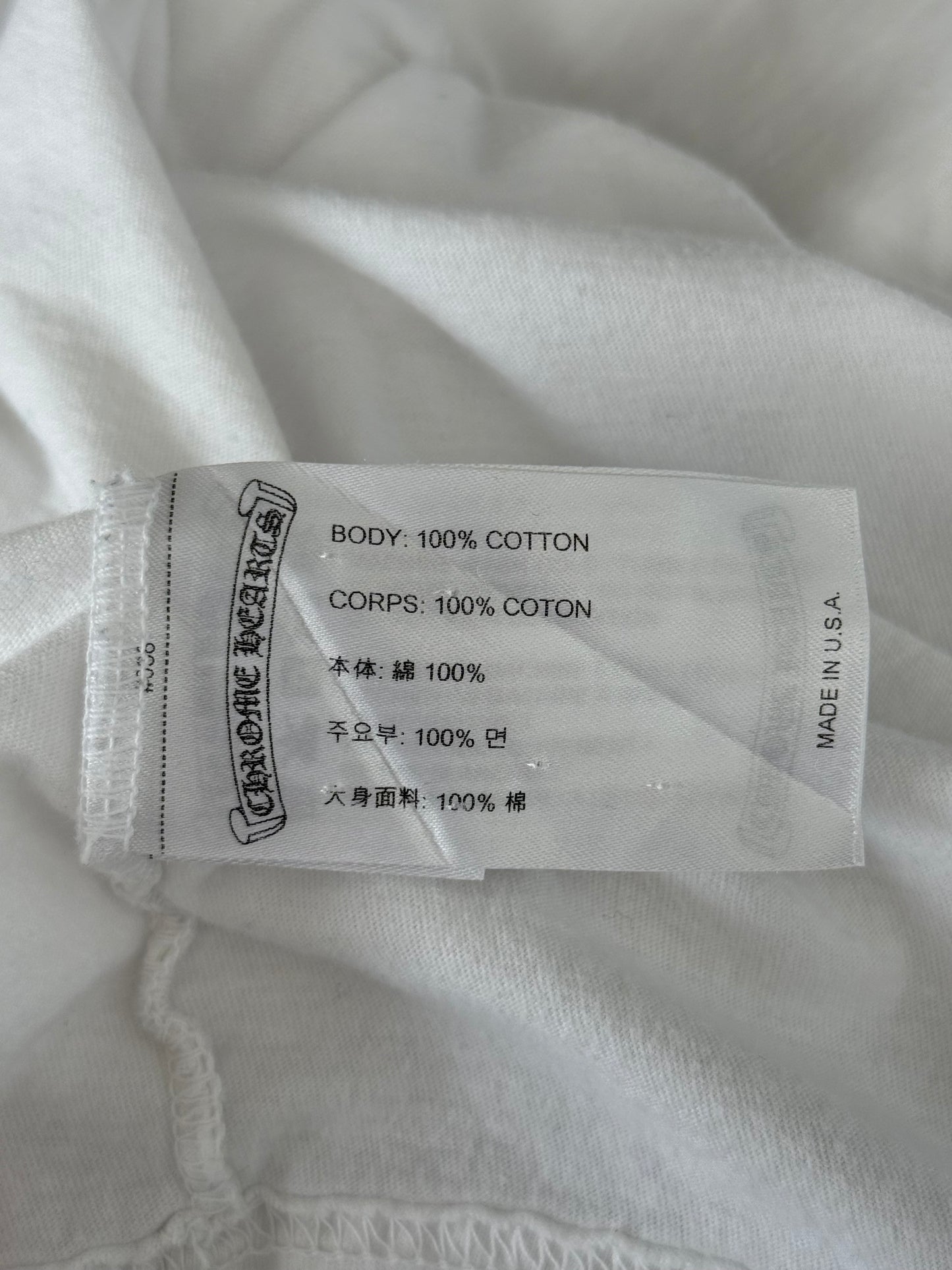 Chrome Hearts White & Black Scroll Logo Longsleeve T-Shirt