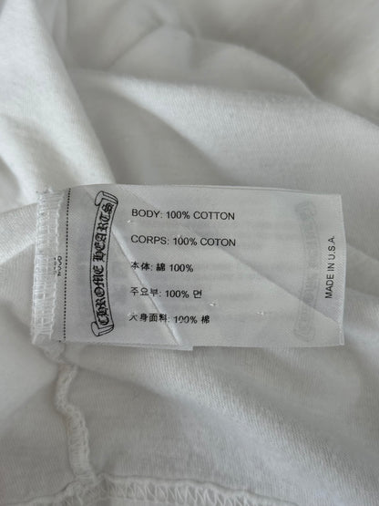 Chrome Hearts White & Black Scroll Logo Longsleeve T-Shirt