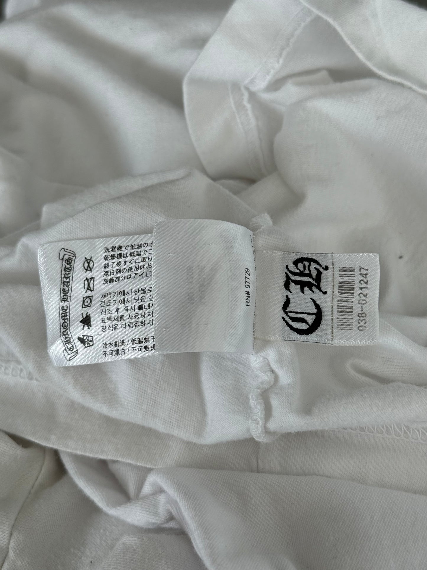 Chrome Hearts White & Black Scroll Logo Longsleeve T-Shirt