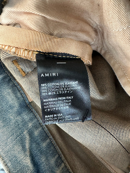 Amiri Dirty Indigo & Black Bandana Patch MX1 Jeans