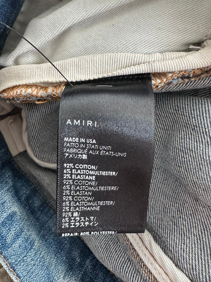 Amiri Clay Indigo & Blue Bandana Patch MX1 Jeans