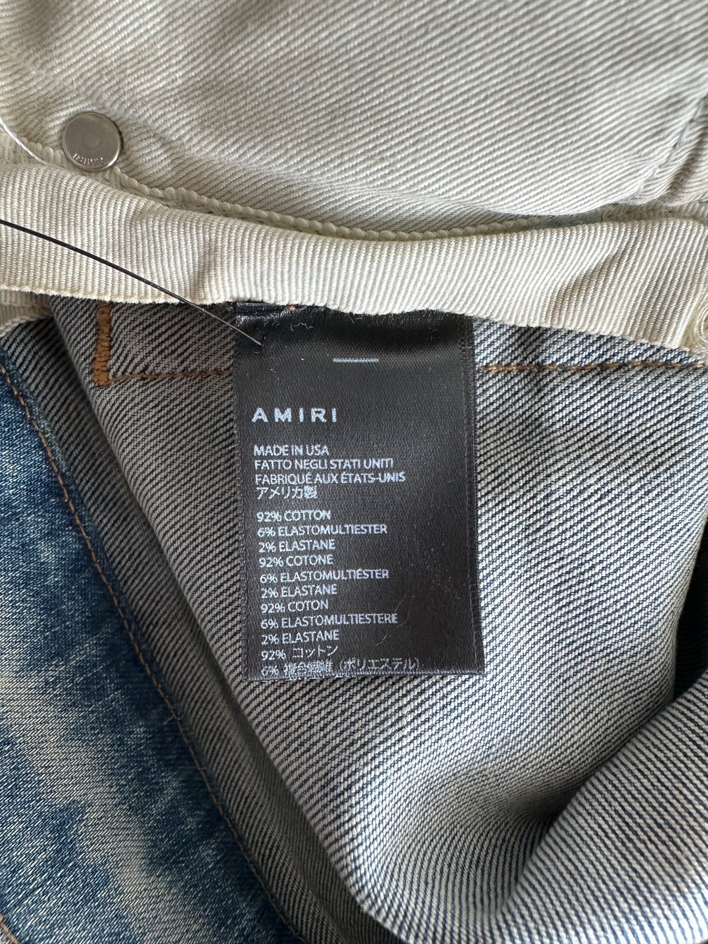 Amiri Clay Indigo & Blue Bandana Patch MX1 Jeans