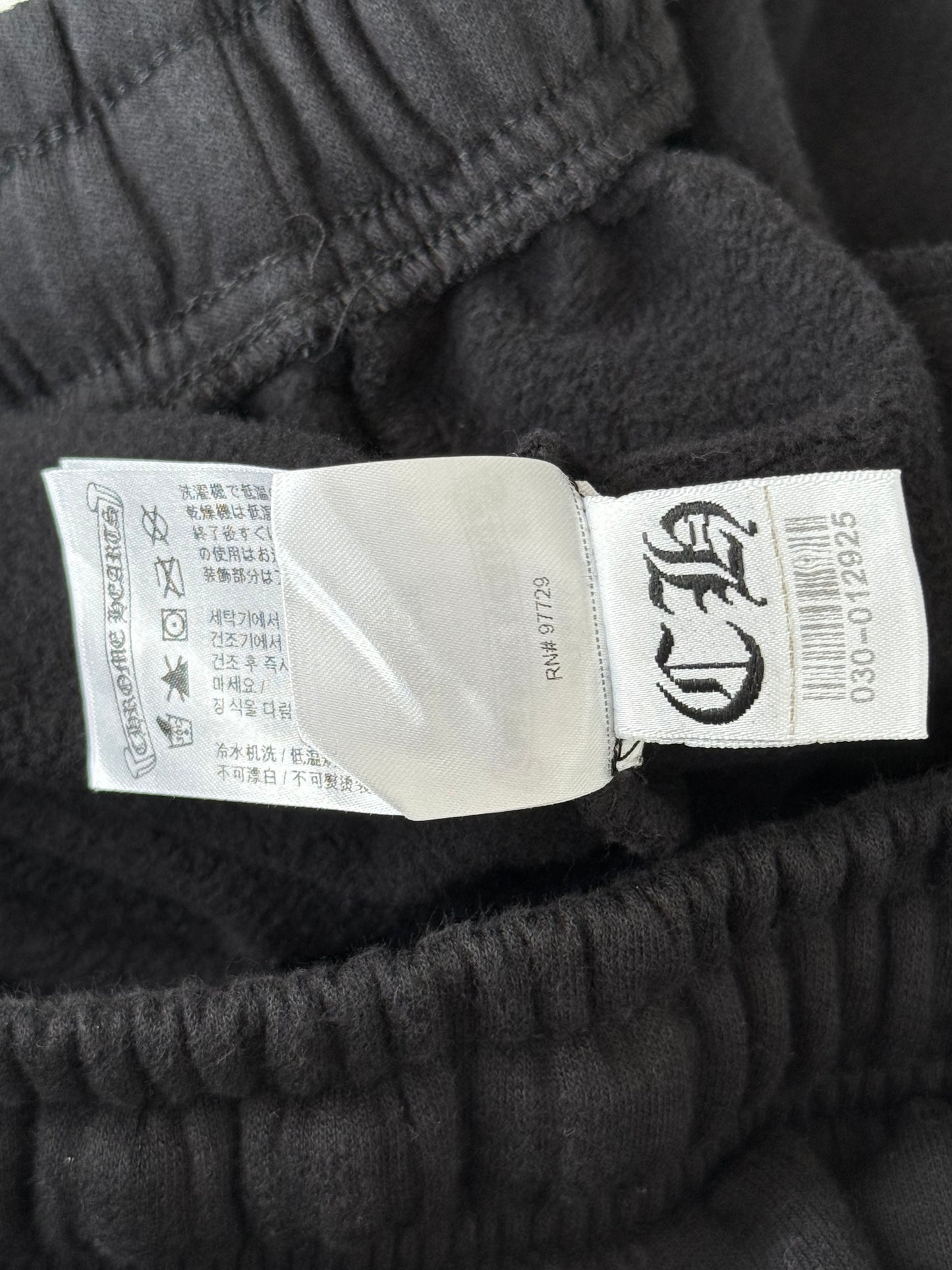 Chrome Hearts Black & White Horseshoe Logo Sweatpants