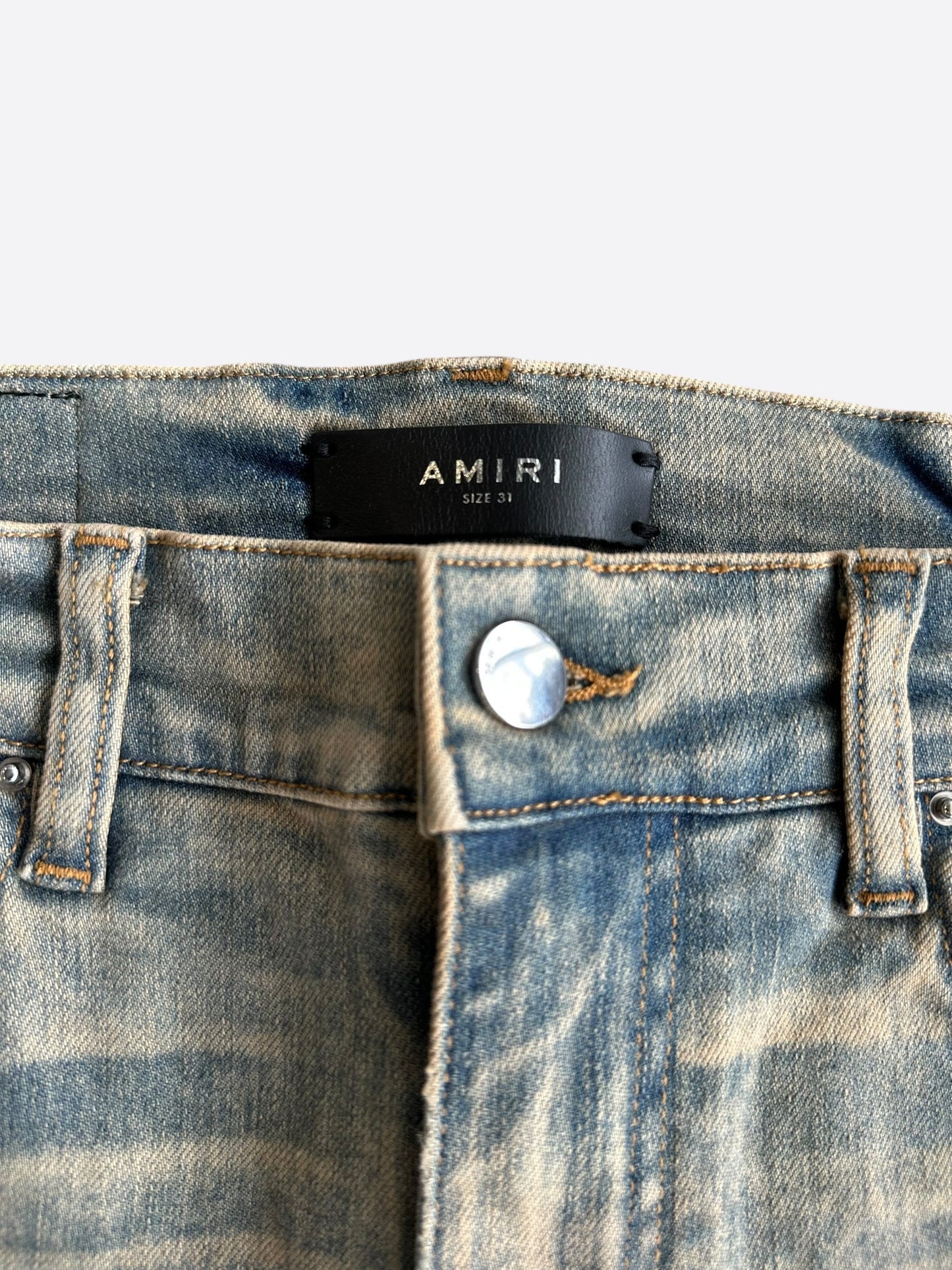 Amiri Dirty Indigo & Black Bandana Patch MX1 Jeans