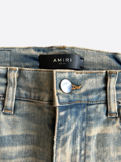 Amiri Dirty Indigo & Black Bandana Patch MX1 Jeans