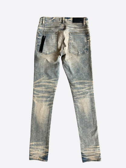 Amiri Dirty Indigo & Black Bandana Patch MX1 Jeans