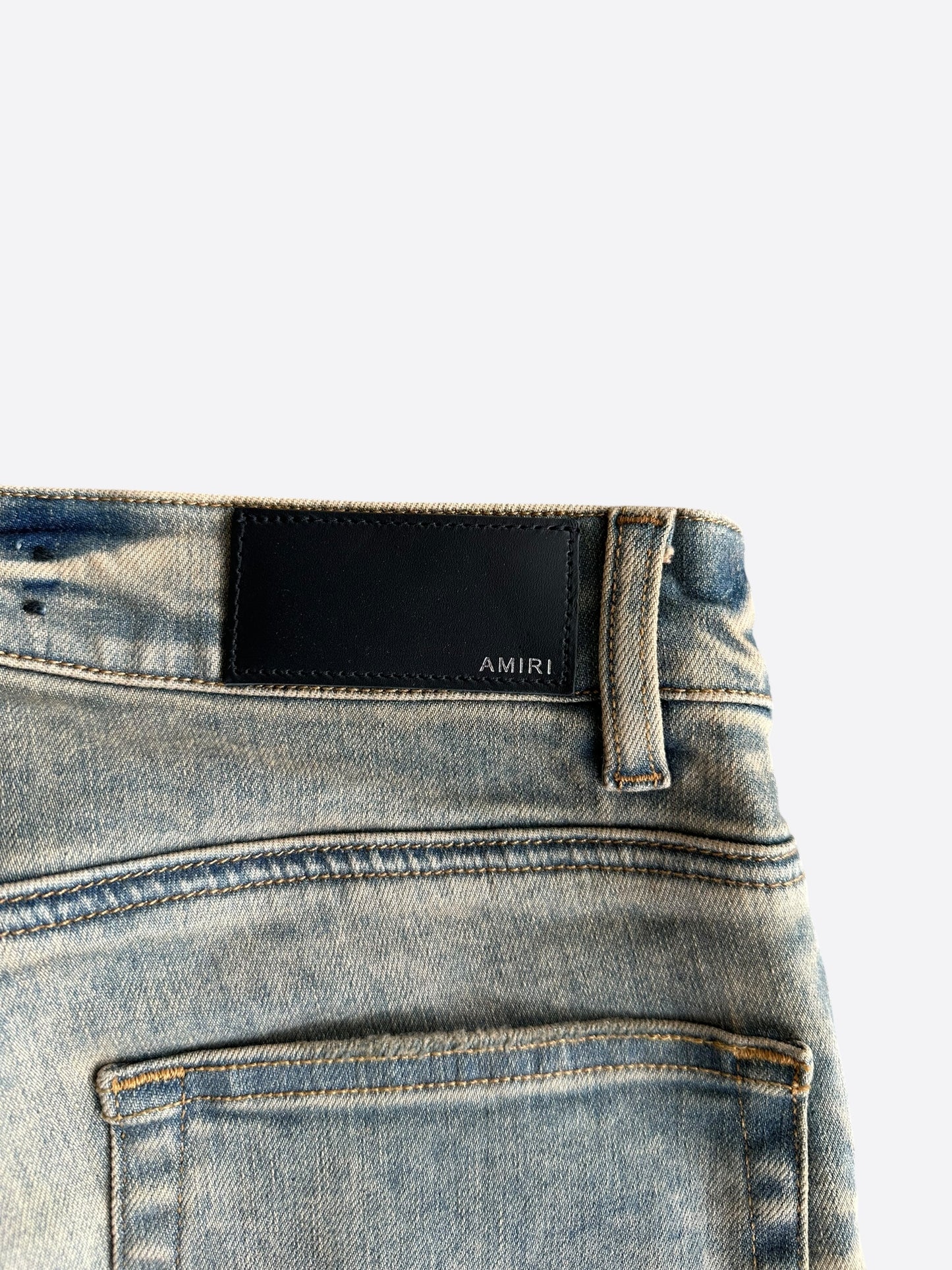 Amiri Dirty Indigo & Black Bandana Patch MX1 Jeans