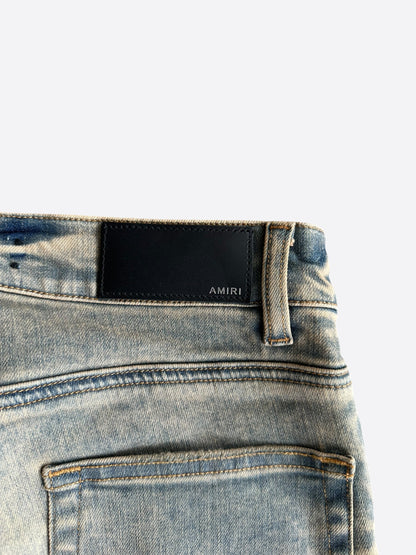 Amiri Dirty Indigo & Black Bandana Patch MX1 Jeans