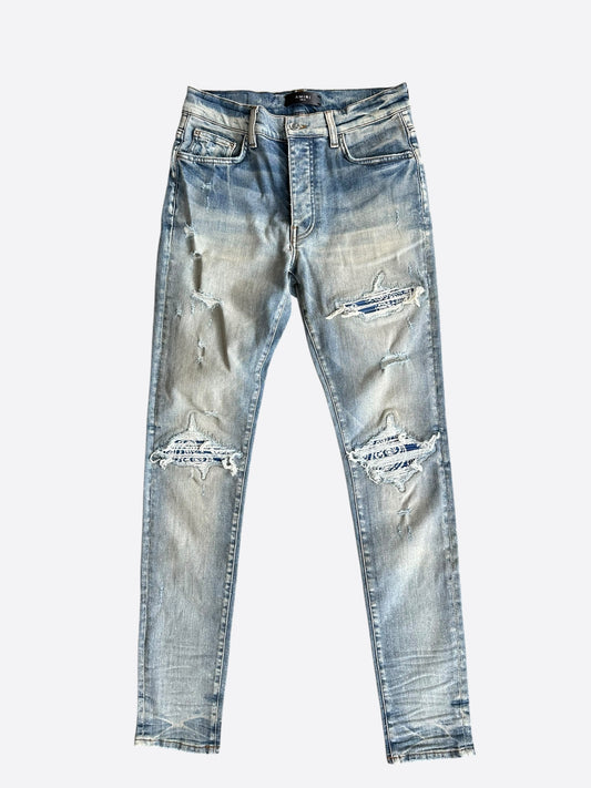 Amiri Clay Indigo & Blue Bandana Patch MX1 Jeans