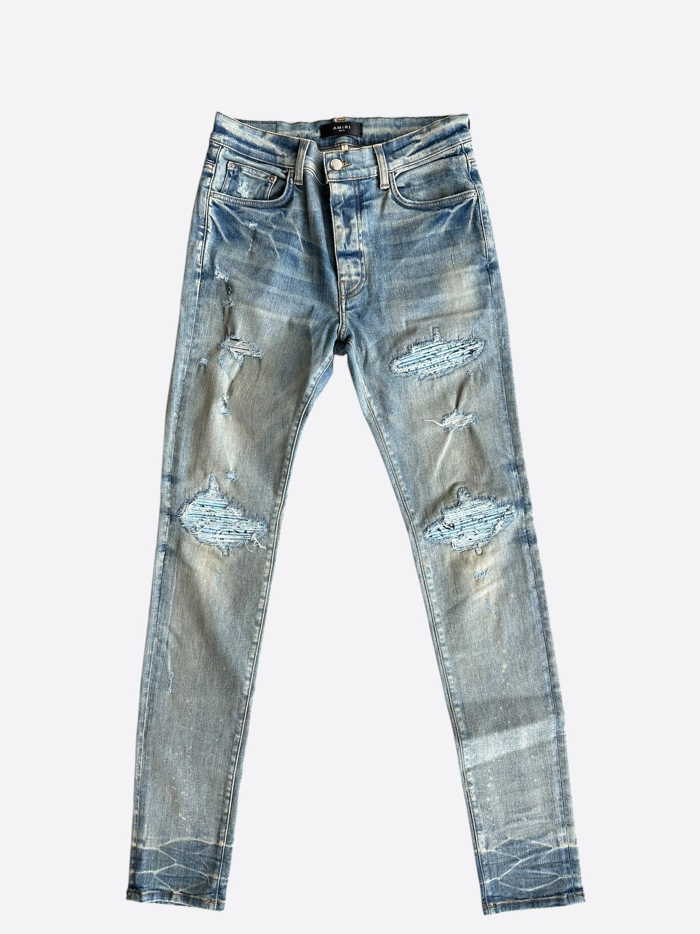 Amiri Clay Indigo & Blue Bandana Patch MX1 Jeans