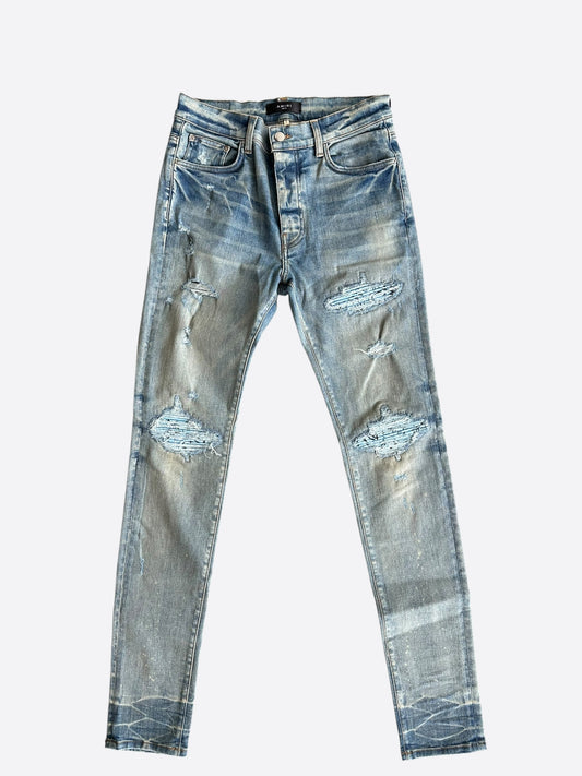 Amiri Clay Indigo & Blue Bandana Patch MX1 Jeans