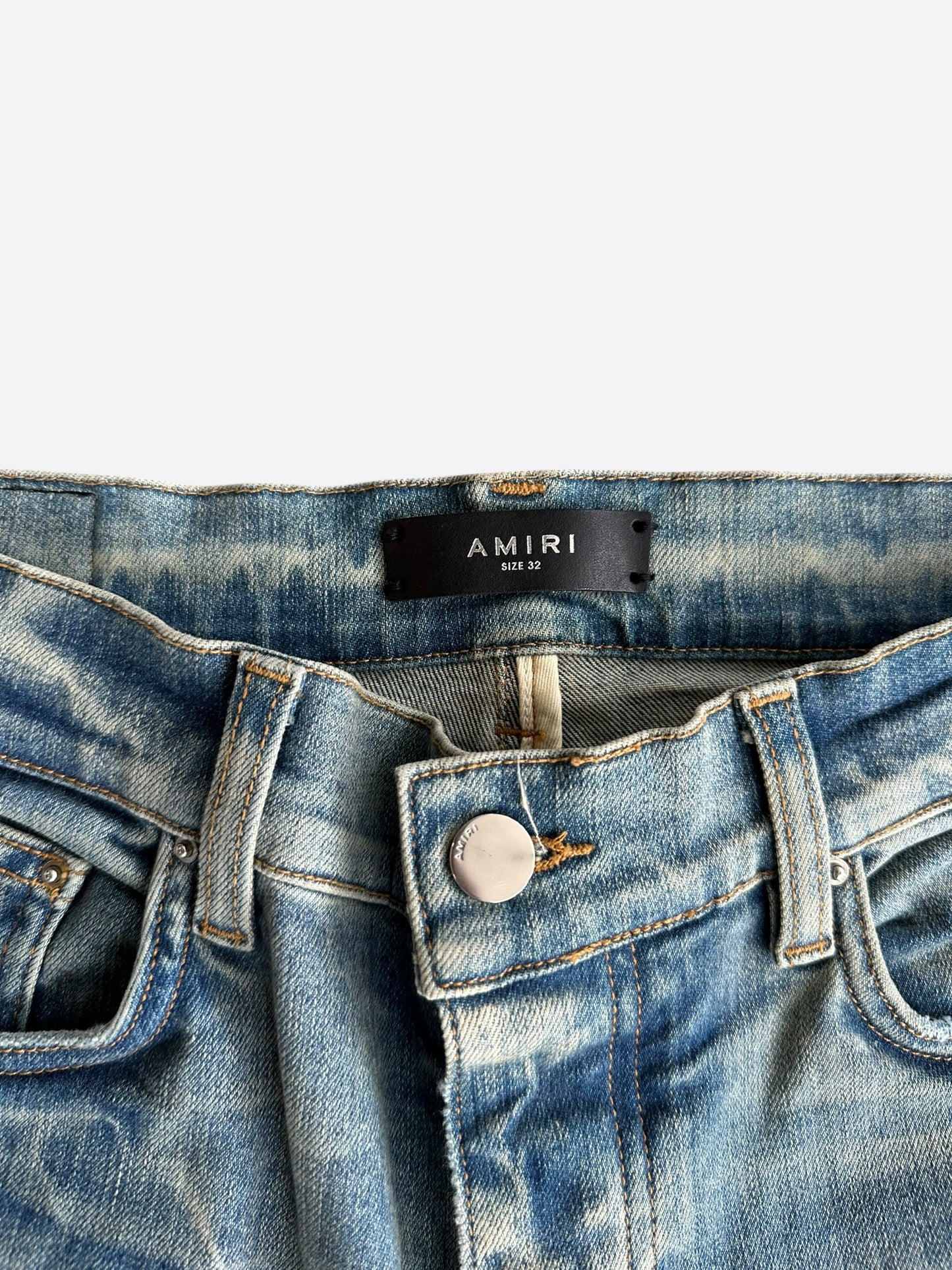Amiri Clay Indigo & Blue Bandana Patch MX1 Jeans