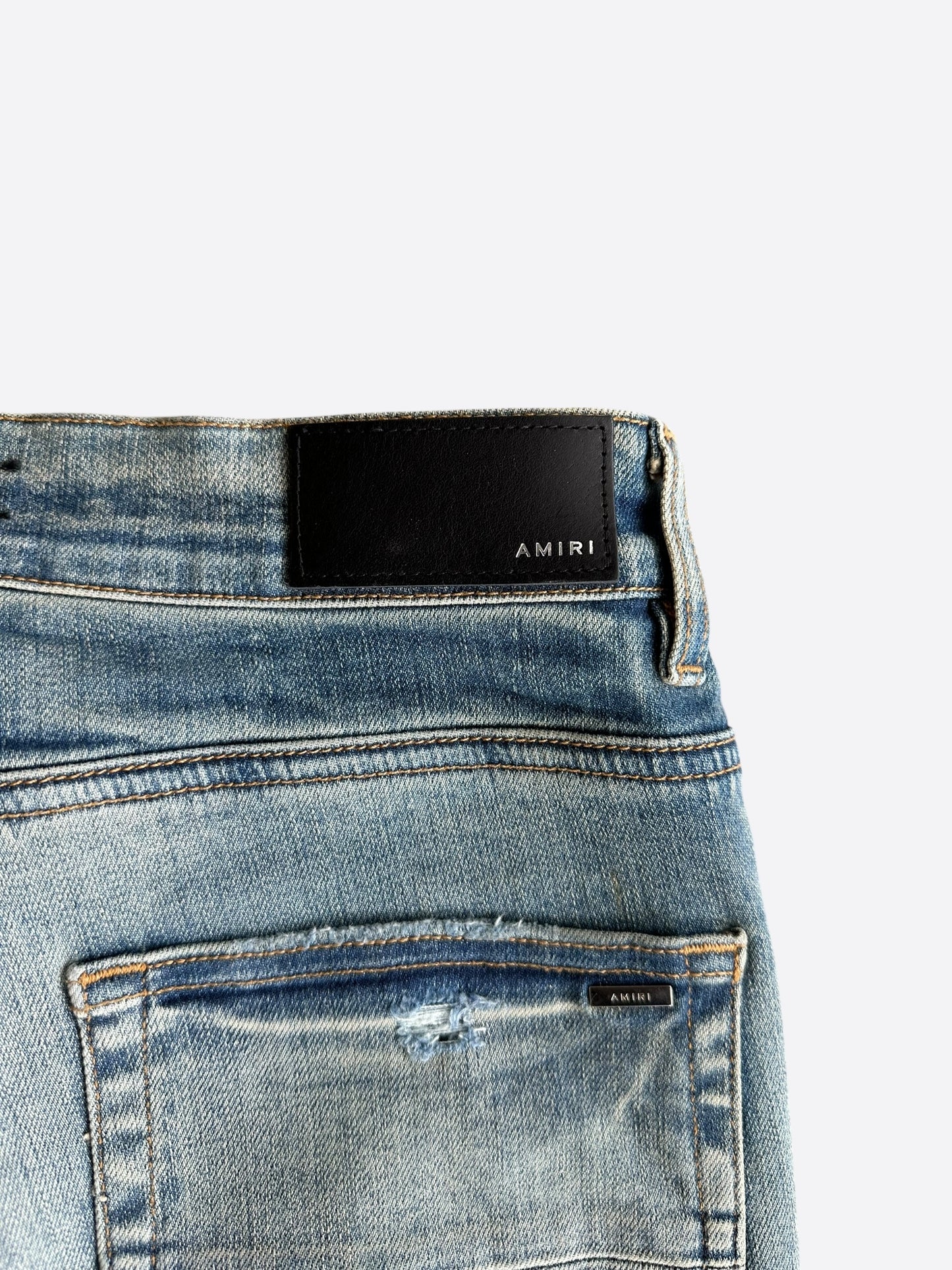 Amiri Clay Indigo & Blue Bandana Patch MX1 Jeans