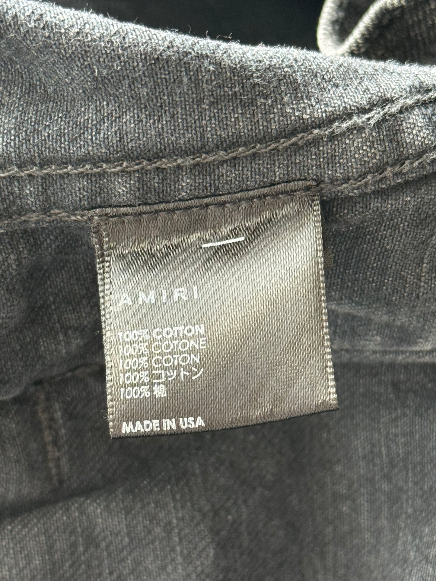 Amiri Vintage Black Distressed Denim Jacket