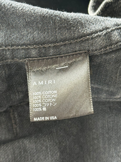 Amiri Vintage Black Distressed Denim Jacket
