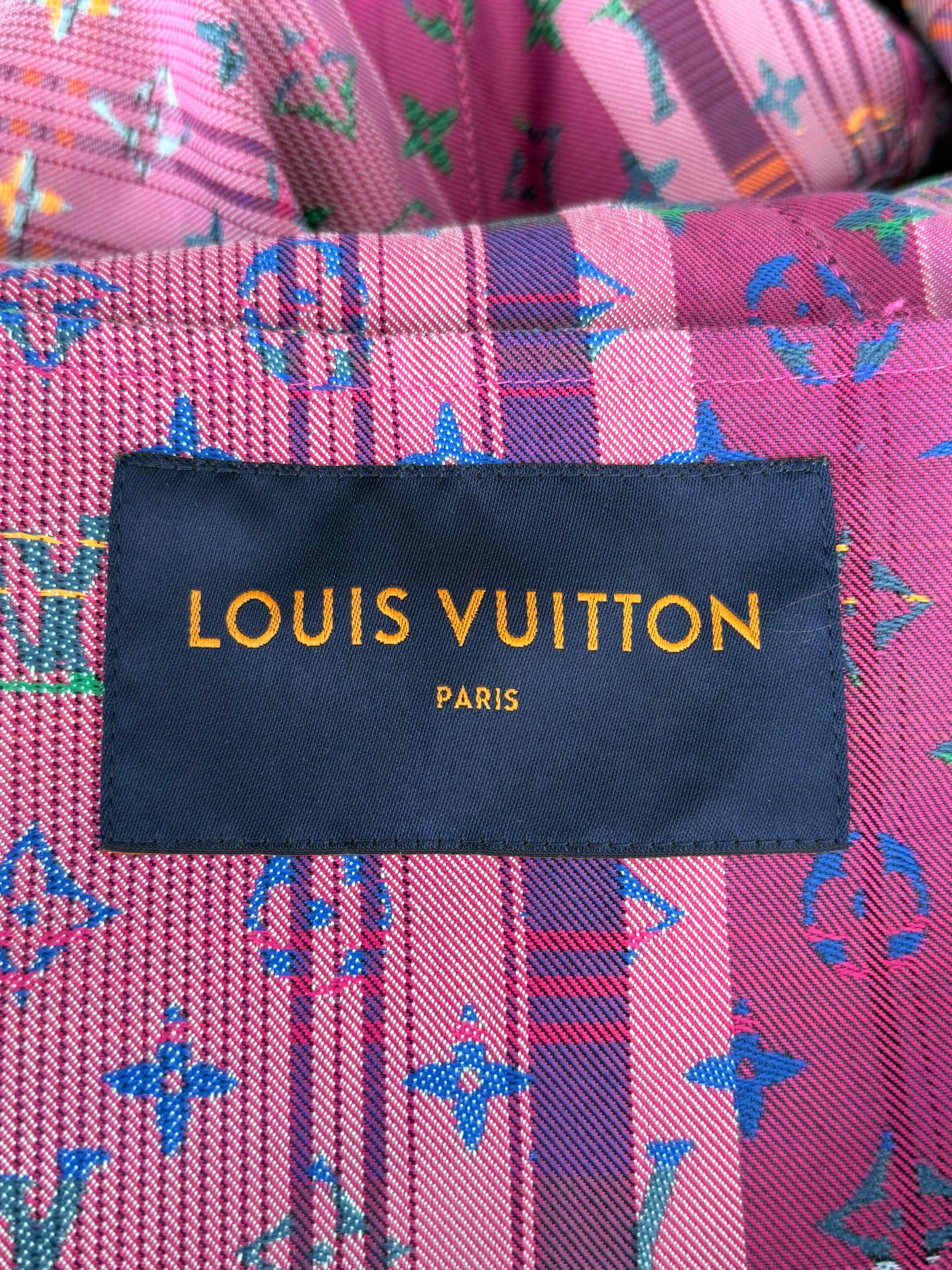 Louis Vuitton Multicolor Plaid & Pink Monogram Windbreaker
