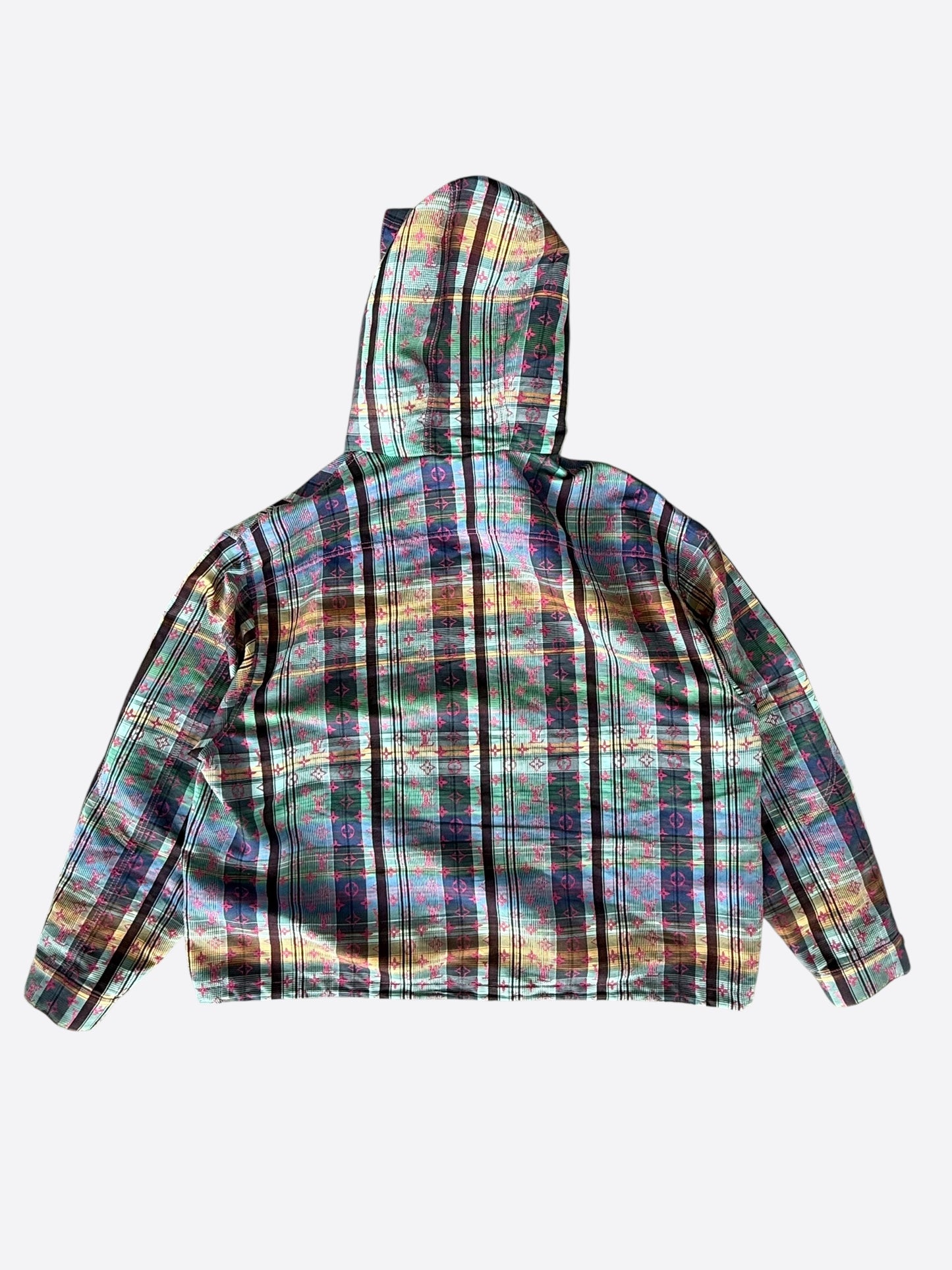 Louis Vuitton Multicolor Plaid & Pink Monogram Windbreaker