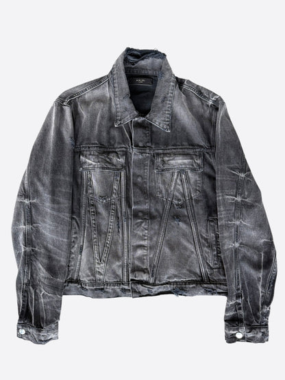 Amiri Vintage Black Distressed Denim Jacket