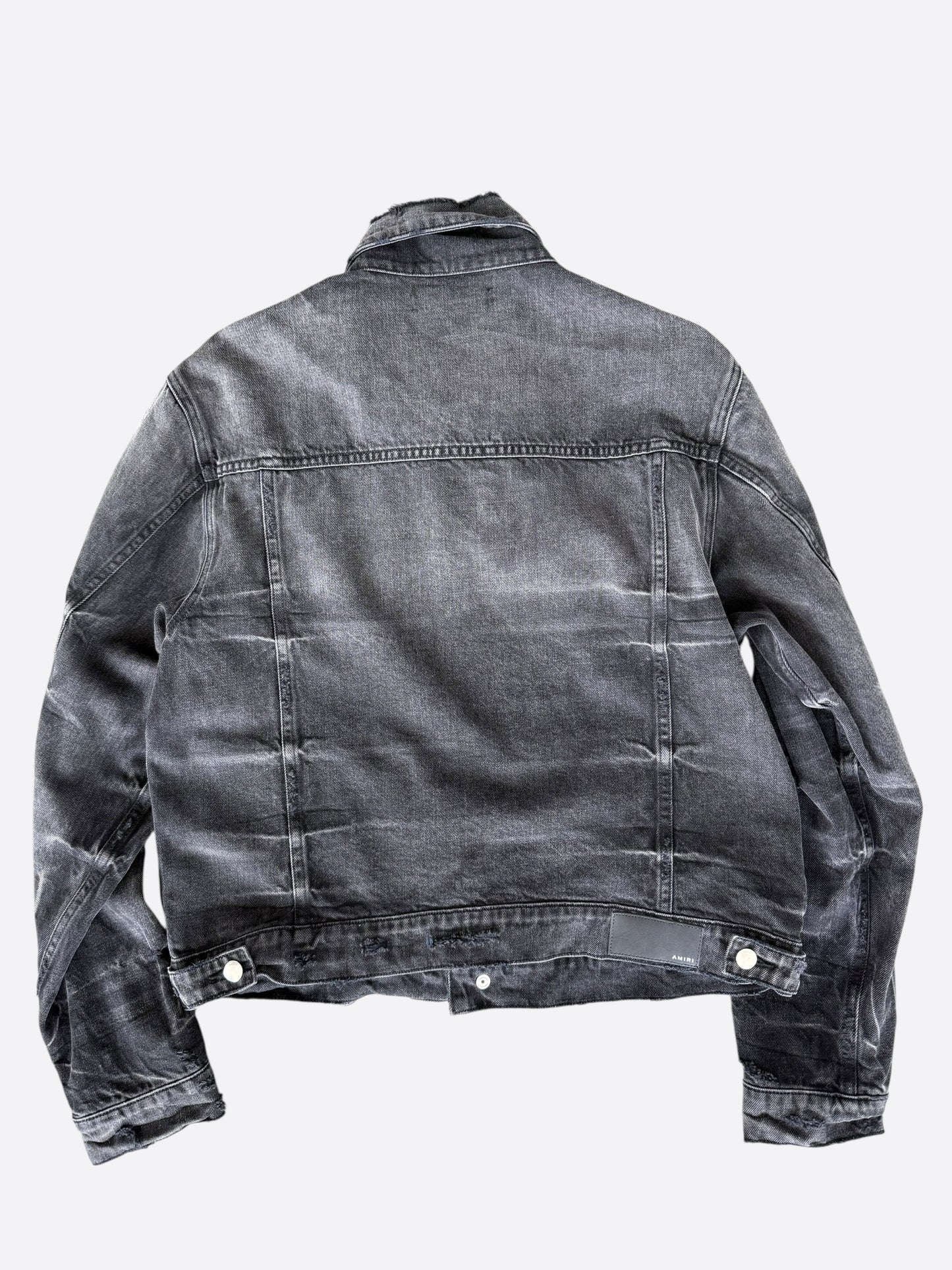 Amiri Vintage Black Distressed Denim Jacket