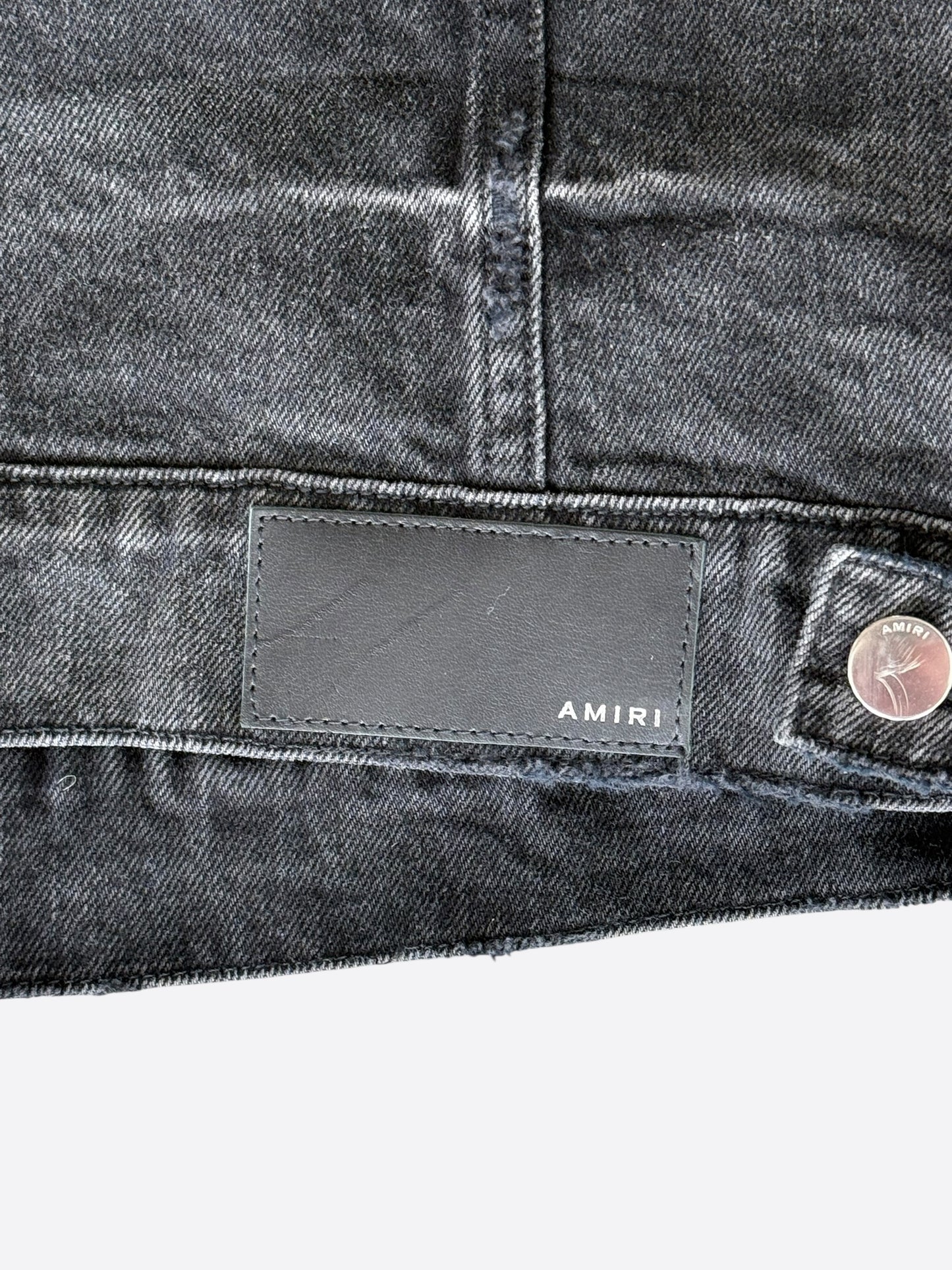 Amiri Vintage Black Distressed Denim Jacket
