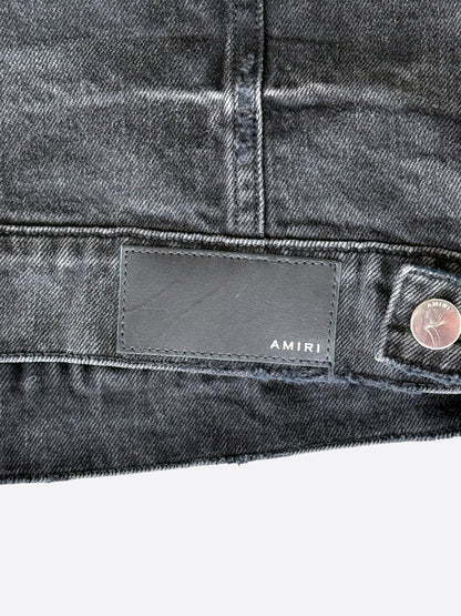 Amiri Vintage Black Distressed Denim Jacket