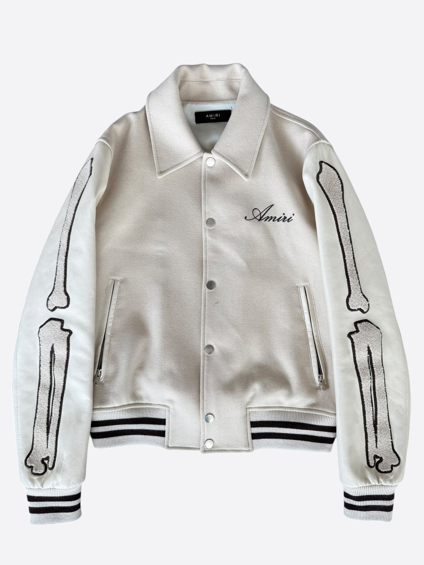 Amiri Beige & Brown Bones Varsity Jacket
