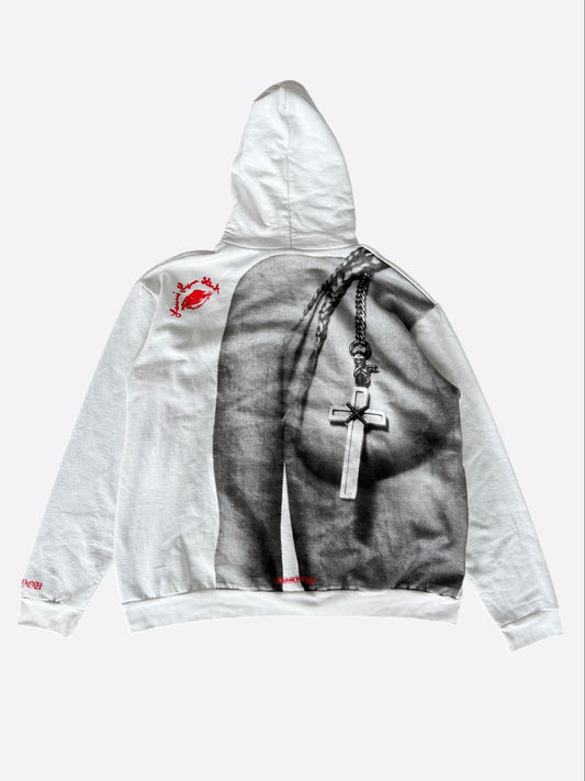 Chrome Hearts White & Red Laurie Lynn Stark Hoodie
