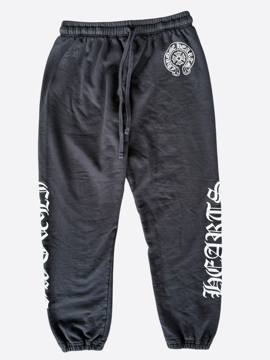 Chrome Hearts Black & White Horseshoe Logo Sweatpants