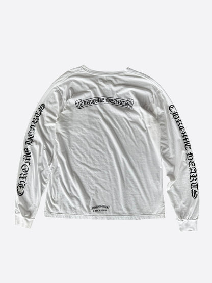 Chrome Hearts White & Black Scroll Logo Longsleeve T-Shirt
